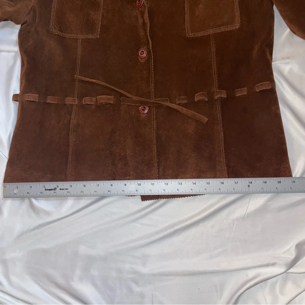Maximo Wilsons Classic Brown Suede Western Belted Jacket Women's XL Vintage Y2K - Picture 15 of 16